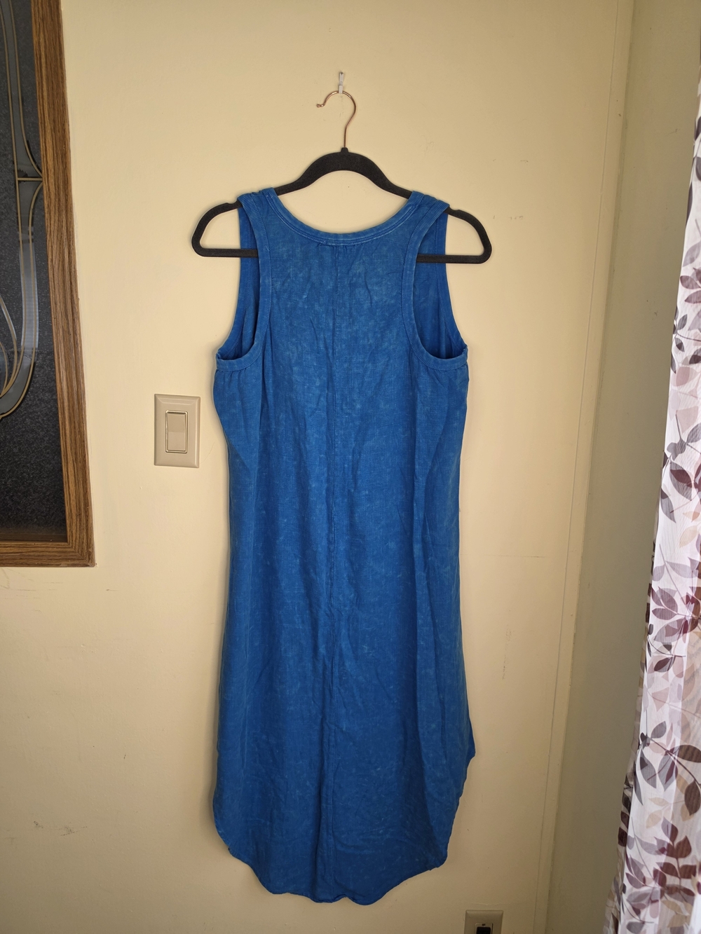 Umgee Blue Linen-Blend Button Front Maxi Dress - Picture 2 of 5
